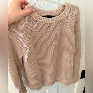 Women's Beige Sweater- Jenni Kayne cotton fisherman